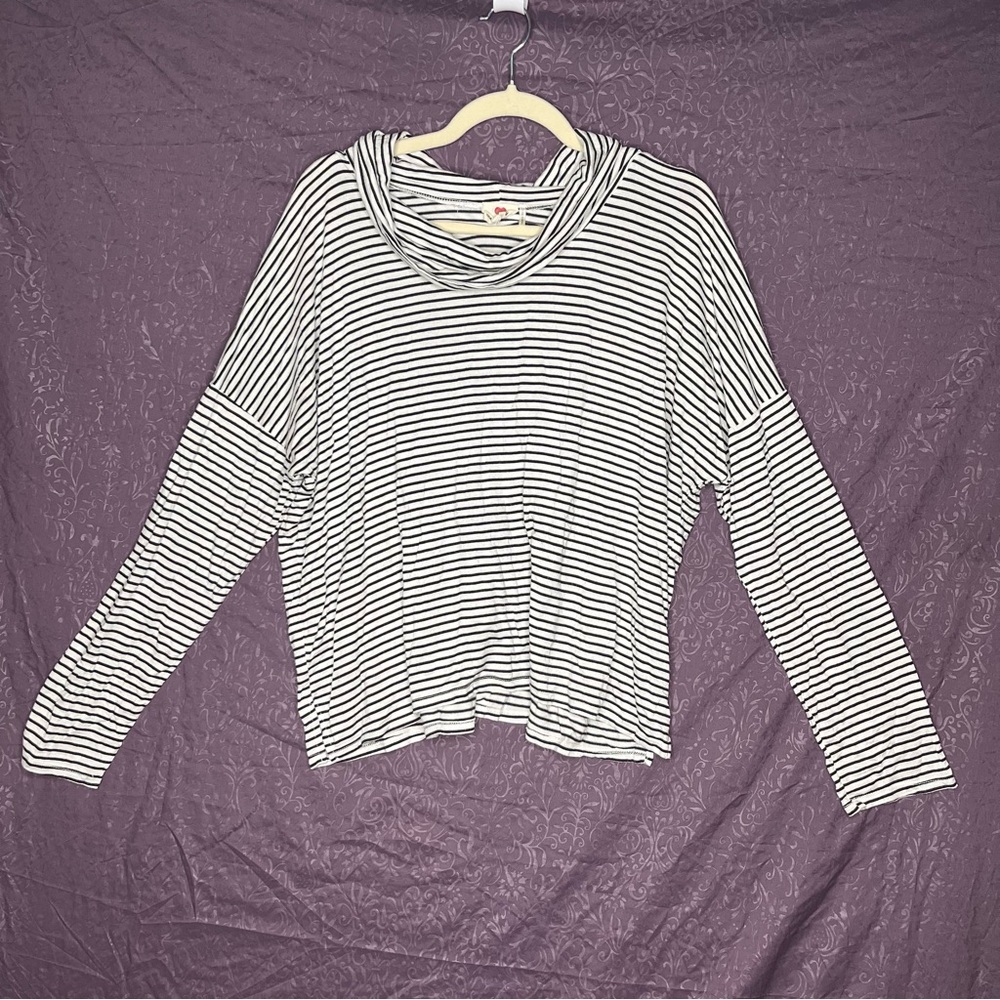 Striped Black and White Women's Top